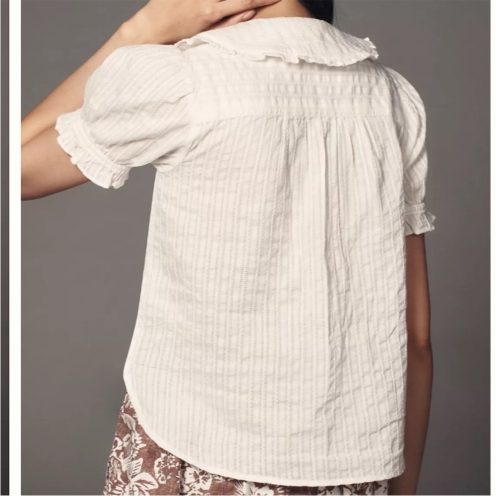Like New Anthropologie Pilcro Keira Collared Button Front Top Small - Picture 2 of 14